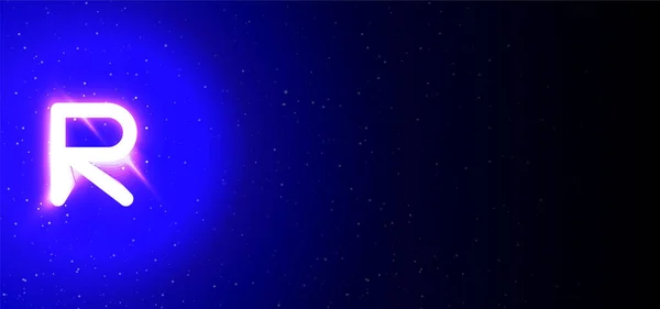 Lettere Neon Super Luminose Colore Blu Esplosione Realistica Neon Lettera — Vettoriale Stock
