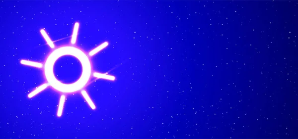 Egyedülálló Szuper Izzó Neon Jel Vektor Napfénnyel Fénykitörés Design Elem — Stock Vector