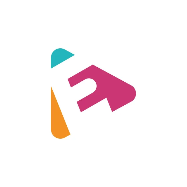 Jouer Logo Avec Lettre Modèle Logo Logos Colorés Style Plat — Image vectorielle