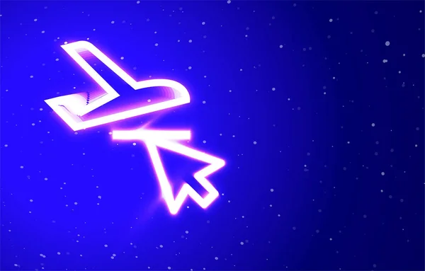 Самолет Тик Стрелки Неоновой Частной Коллекции Скачать Уникальный Супер Светящийся — стоковый вектор