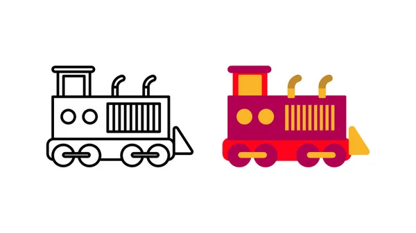 Toy Train Icon Special Collection Colorful Icon Set Upload Steam — Stockvektor