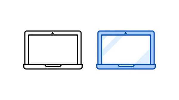 Laptop Icon Set Moderne Einfache Computer Sammlung Lineare Symbole Als — Stockvektor