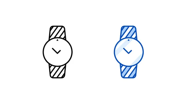 Moderne Smartwatch Icons Moderne Einfache Uhr Rund Den Bildschirm Lineare — Stockvektor