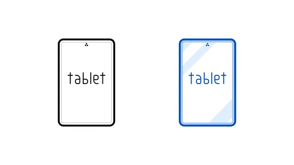 Modernes Touch Tablet Icon Set Lineare Und Farbige Symbole Aus — Stockvektor