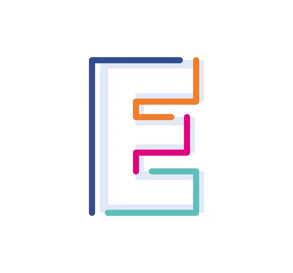 Colorful Linear Logotype 새로운 색상의 현대적 알파벳 템플릿 로고가 깨끗하게 — 스톡 벡터