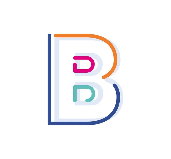 Abstract Letter Line Logotipo Linear Colorido Linhas Letras Modernas Com —  Vetores de Stock