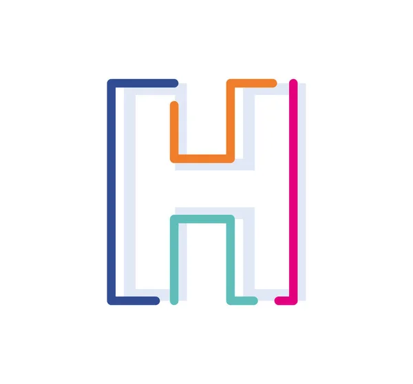 추상적 Line Colorful Linear Logotype 새로운 색상의 현대적 알파벳 템플릿 — 스톡 벡터