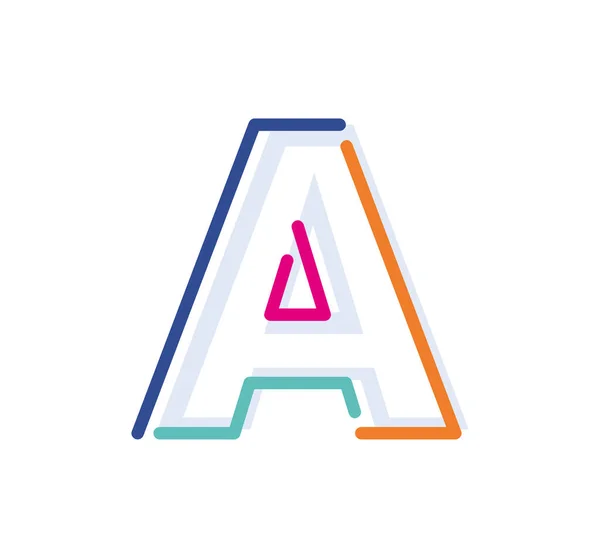 Line Colorful Linear Logotype 약자이다 새로운 색상의 현대적 알파벳 템플릿 — 스톡 벡터