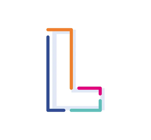 Letra Abstracta Línea Logotipo Lineal Colorido Líneas Letras Modernas Con — Archivo Imágenes Vectoriales