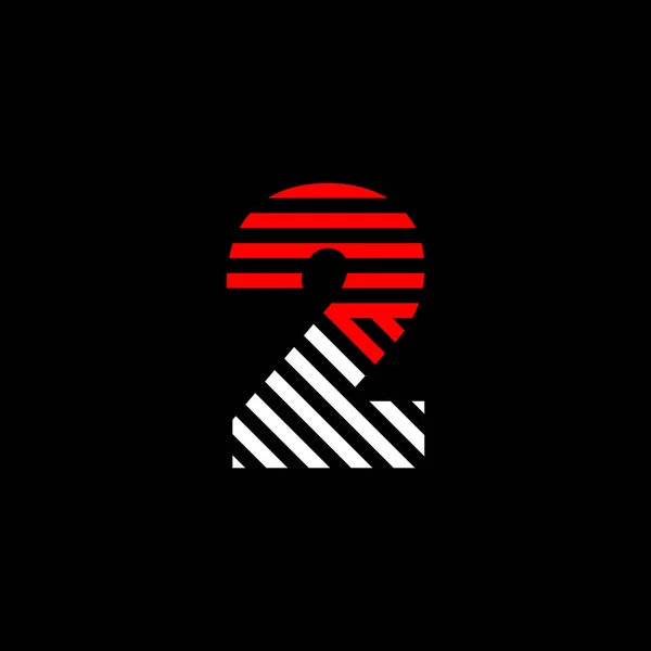Figura Abstrato Dois Linha Transição Cor Linear Logotipo Linear Modernas — Vetor de Stock