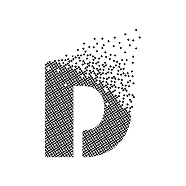 Letra Animada Pixel Dot Logo Píxel Mayúscula Hacia Arriba Arte — Archivo Imágenes Vectoriales