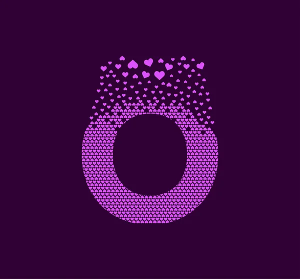 Cuore Lettera Pixel Animato Dot Logo Pixel Maiuscola Cuori Sono — Vettoriale Stock