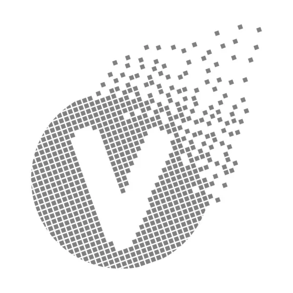 Carta Redonda Pontos Pixel Rápidos Pixel Art Com Letra Movimento — Vetor de Stock