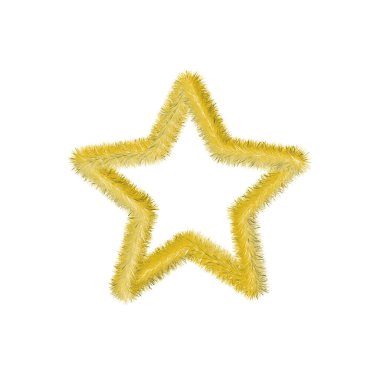 Sarı tüylü yıldız ikonu. Yumuşak ve yumuşak yıldız. Düzenlenebilir yaratıcı şablon. Yumuşak ve gerçekçi parlak tüyler. Beyaz arkaplanda kabarık sarı izole.