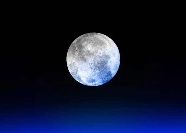 Reflejos Azules Tierra Luna Luna Espacio Profundo Súper Colorido Cielo —  Fotos de Stock