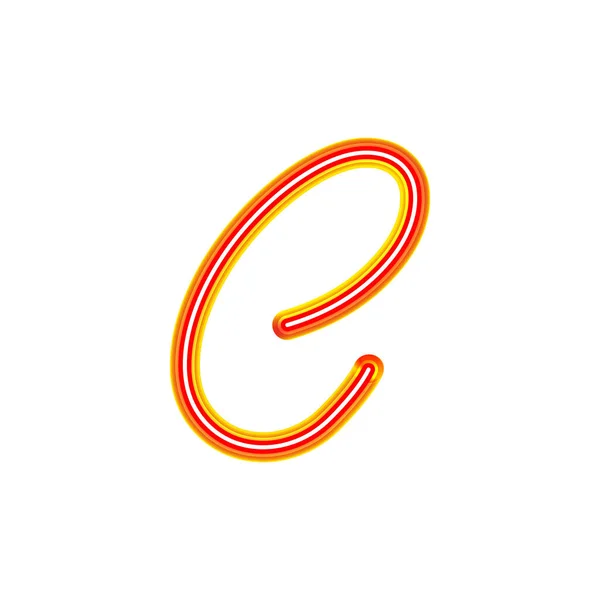 独特的霓虹灯手写简单的字母C 红色线管霓虹灯 字母C 3D例证 高品质矢量3D插图 手写体字母集合 — 图库矢量图片