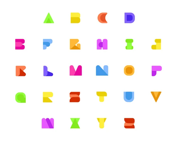 Alphabet Créatif Abstrait Alphabet Simple Coloré Lignes Alphabet Modernes Avec — Image vectorielle