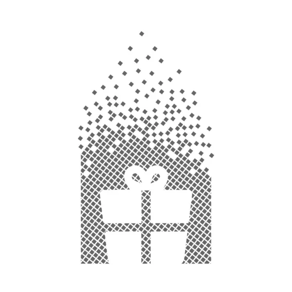 Κουτί Δώρων Σημάδι Γρήγορα Pixel Τελείες Εικονίδιο Pixel Κουτί Από — Διανυσματικό Αρχείο