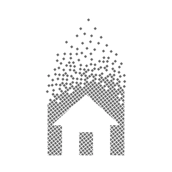 Haus Zeichen Schnelle Pixelpunkte Symbol Der Einfache Hauspixel Ist Flach — Stockvektor