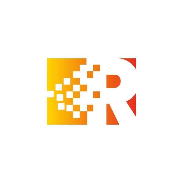 Lettera Colorata Veloce Pixel Dots Logo Arte Pixel Con Lettera — Vettoriale Stock
