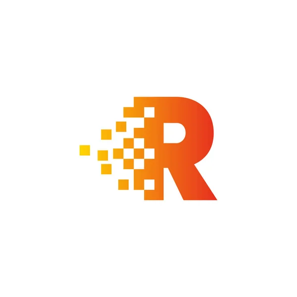 Lettera Colorata Veloce Pixel Dot Logo Arte Pixel Con Lettera — Vettoriale Stock