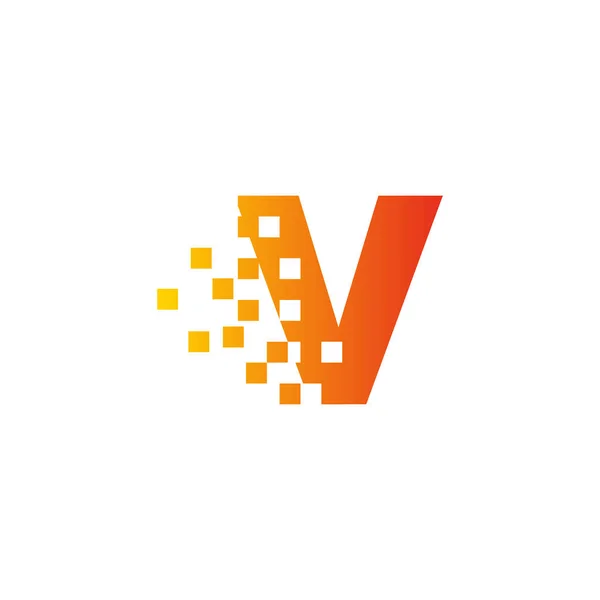 Colorido Letra Rápido Pixel Dot Logo Arte Pixel Com Letra — Vetor de Stock