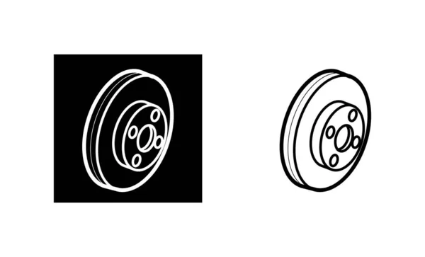 Car Brake Pad Disc Icon Part Car Disc Calipers Silhouette — стоковый вектор