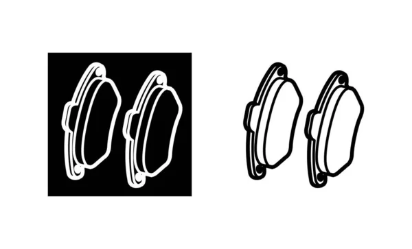 Car Brake Pad Icon Car Tire Pressure Brake Part Silhouette — стоковый вектор