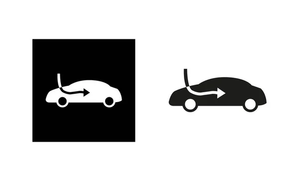 Air Intake Path Icon Car Air Conditioning Icon Silhouette Linear — Vector de stock