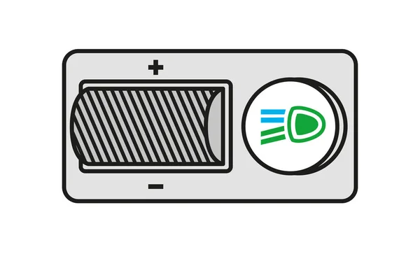 Icono Ajuste Faros Del Coche Icono Atenuador Luz Del Coche — Archivo Imágenes Vectoriales