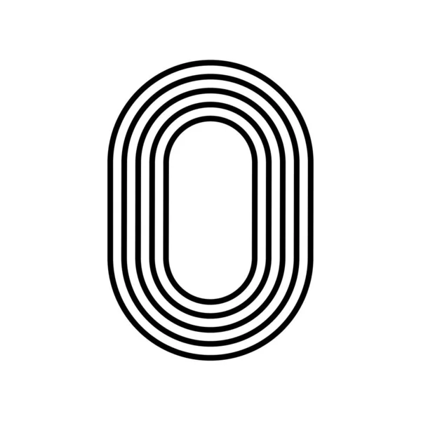 Sayısının Doğrusal Modern Logosu Çizgi Şeridi Şeklinde Sayı Alfabe Numarası — Stok Vektör
