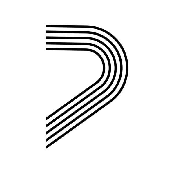 Linear Modern Logo Numeral Number Form Line Stripe Alphabet Number — Stok Vektör