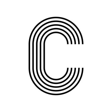 C doğrusal harfi modern simge. Alfabe çizgisi ve C bitkisi iç içe geçmiş tasarım. Logo, şirket kimliği, uygulama, yaratıcı afiş ve daha fazlası. Yaratıcı geometrik çizgi.