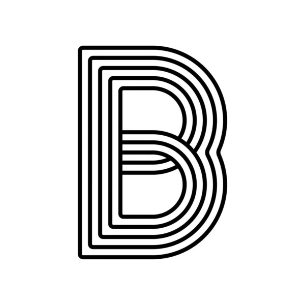 Linear Letter Modern Icon Alphabet Line Herb Intertwining Design Logo — Vettoriale Stock