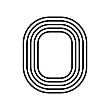 Doğrusal harf O modern simge. Alfabe sırası ve O bitkisi iç içe geçmiş tasarım. Logo, şirket kimliği, uygulama, yaratıcı afiş ve daha fazlası. Yaratıcı geometrik çizgi.