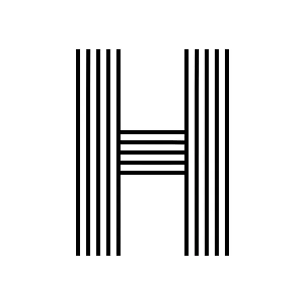 아이콘의 Alphabet Line Herb Intertwing Design 의줄임 말입니다 크리에이티브 깃발등 — 스톡 벡터