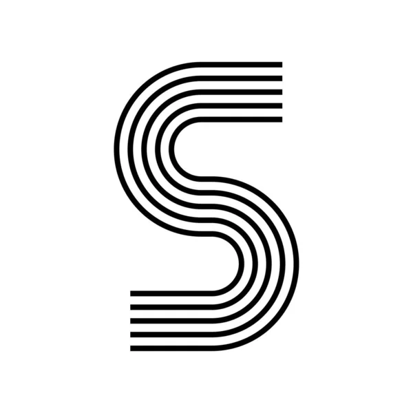 Linear Letter Modern Icon Alphabet Line Herb Intertwining Design Logo — Stock Vector