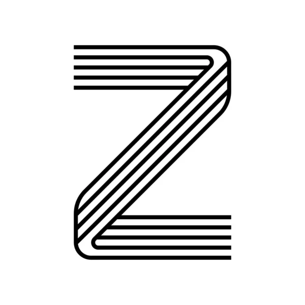 Γραμμικό Γράμμα Σύγχρονη Εικόνα Αλφάβητο Γραμμή Και Βότανο Intertwining Σχεδιασμό — Διανυσματικό Αρχείο