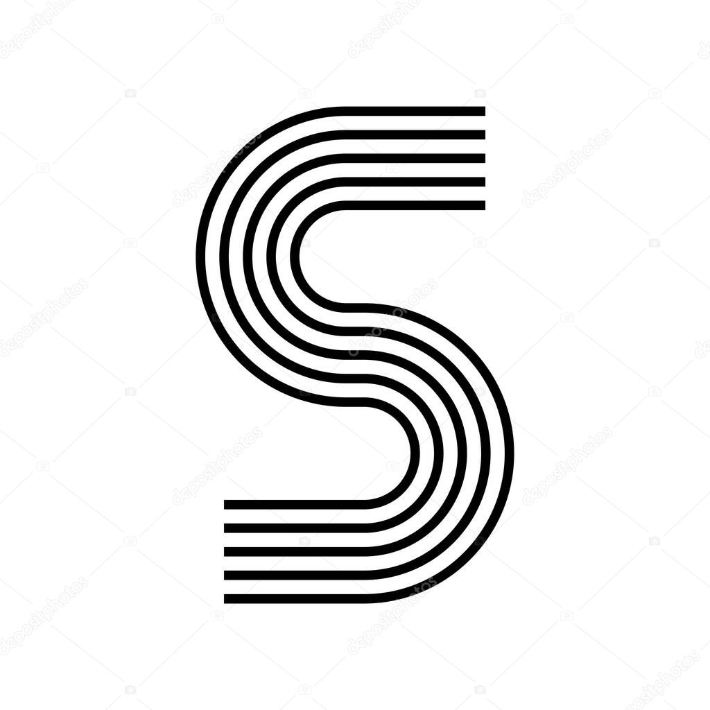 Linear letter S modern icon. Alphabet line and S herb intertwining design. Logo, corporate identity, app, Creative banner and more. Creative geometric line.