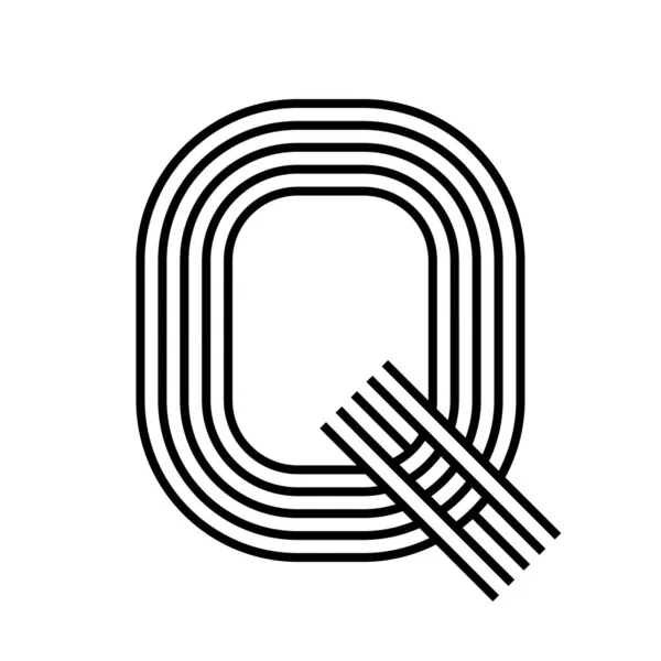 線形文字Q現代的なアイコン アルファベットの線とQハーブが絡み合うデザイン コーポレートアイデンティティ アプリ クリエイティブバナーなど 創造的な幾何学線 — ストックベクタ