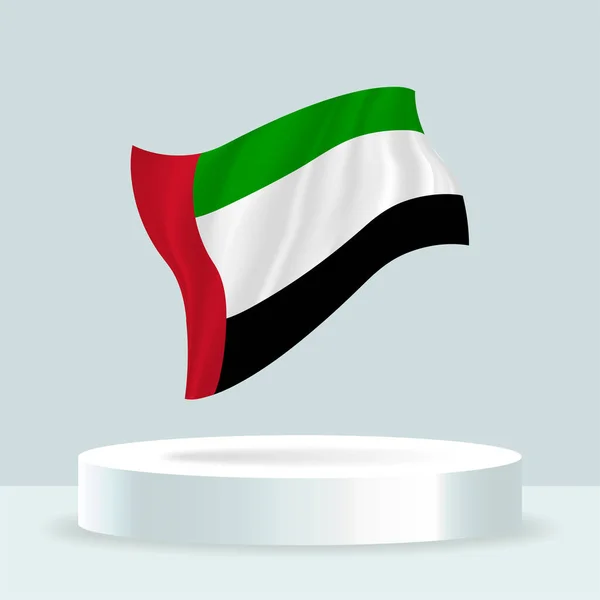 Flagge Der Vereinigten Arabischen Emirate Darstellung Der Flagge Auf Dem — Stockvektor