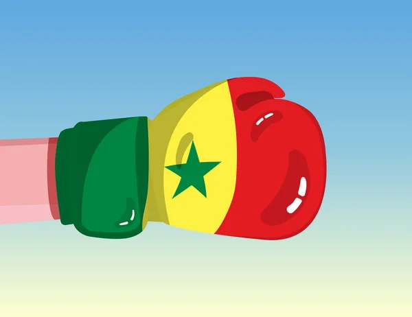 글러브를 세네갈의 경쟁적 국가들 갈등입니다 적극적 — 스톡 벡터