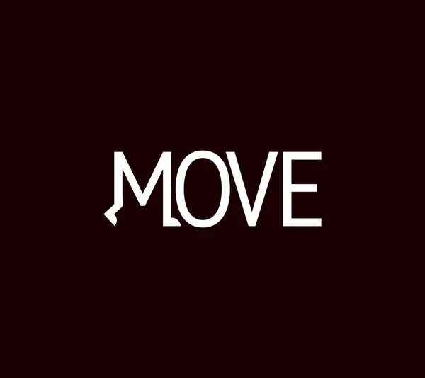Move Typografie Design Logo Beine Bewegen Buchstabe Modernes Kreatives Bewegungsdesign — Stockvektor