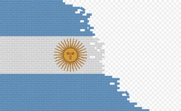 Argentina Flag Broken Brick Wall Empty Flag Field Another Country — Archivo Imágenes Vectoriales