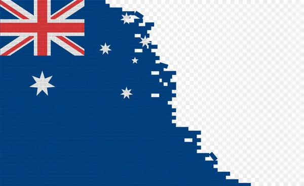 Australia Flag Broken Brick Wall Empty Flag Field Another Country — Stok Vektör