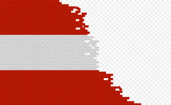 Austria Flag Broken Brick Wall Empty Flag Field Another Country — Stok Vektör