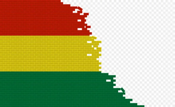 Bolivia Flag Broken Brick Wall Empty Flag Field Another Country — Vettoriale Stock
