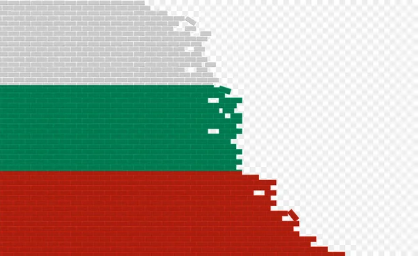 Bulgaria Flag Broken Brick Wall Empty Flag Field Another Country — Vector de stock