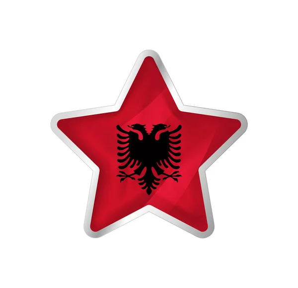 Albania Flag Star Button Star Flag Template Easy Editing Vector — ストックベクタ