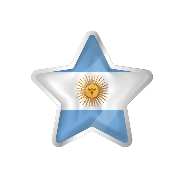 Argentina Flag Star Button Star Flag Template Easy Editing Vector — ストックベクタ